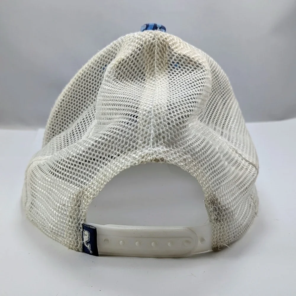 Vineyard Vines Shark Week Blue White Mesh Snap Back Trucker Hat Cap Boys‎ Youth
